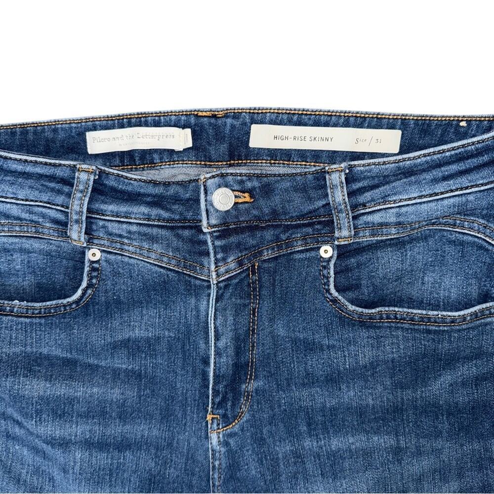 Pilcro And The Letterpress Women High-rise Yoke Seam Skinny Jeans Size 31 - Picture 4 of 4